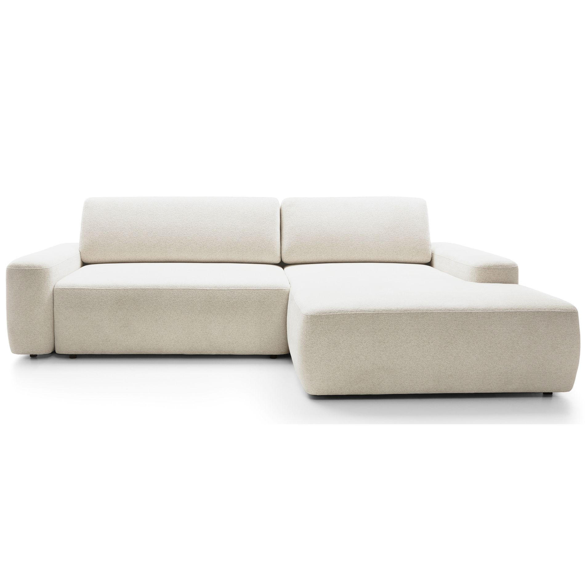 ECKSOFA Baleo Creme Chenille-Bezug - Creme/Schwarz, Kunststoff/Textil (264/162cm) - Selsey