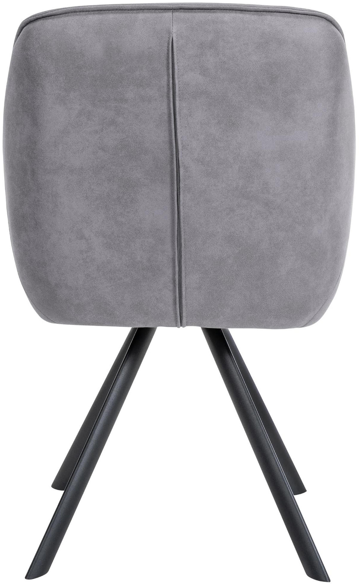 ARMLEHNENSTUHL Vintage Stoff grau - Schwarz/Grau, Textil/Metall (57/90/63cm) - CLP