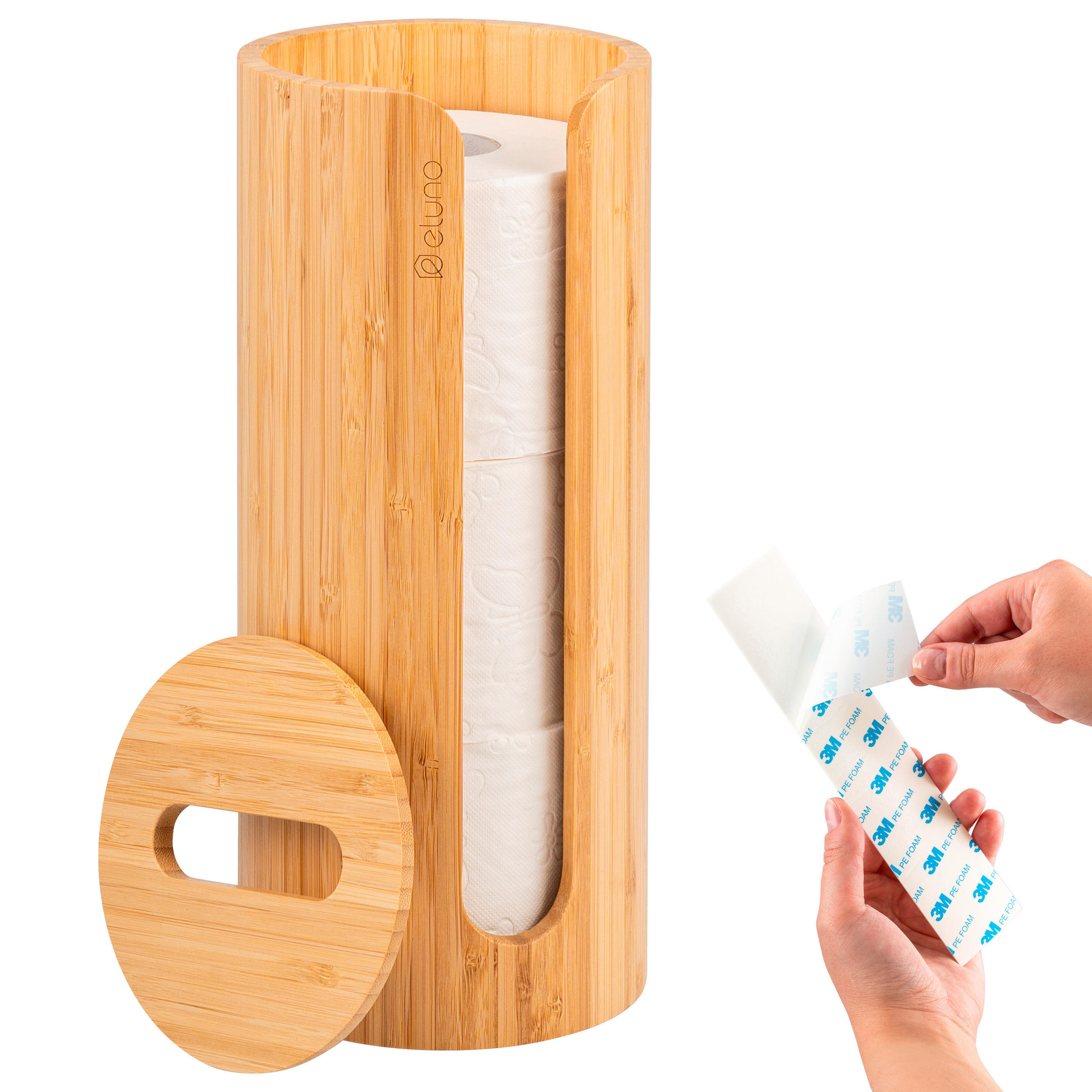 TOILETTENPAPIERAUFBEWAHRUNG, für 3 Rollen, Bambus - Braun, Holz (14.5/34/14.5cm) - eluno