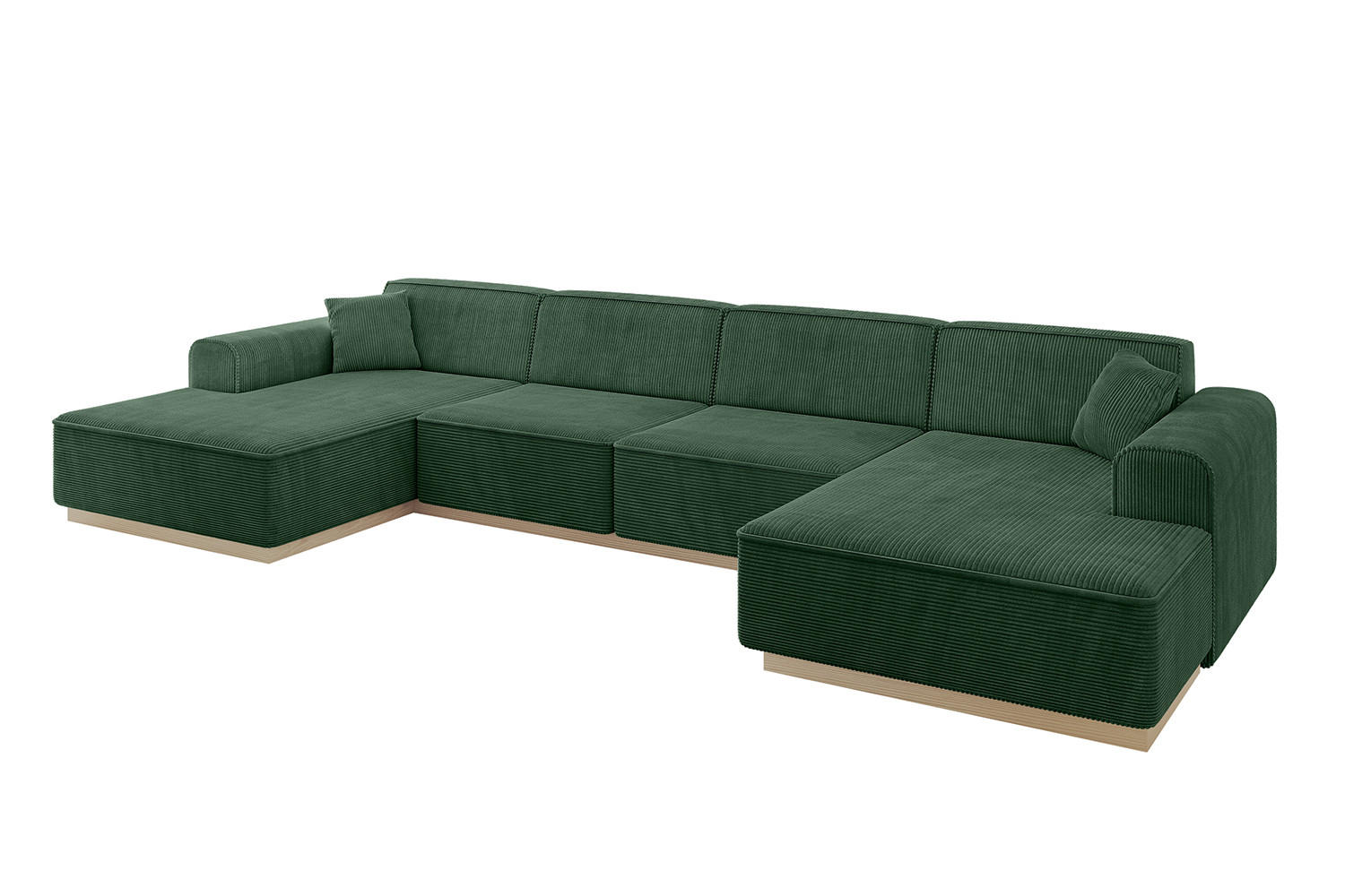 WOHNLANDSCHAFT IREA-U2 - 382x165x81 cm Grün - Grün, Holzwerkstoff/Textil (382/81/165cm) - ALTDECOR