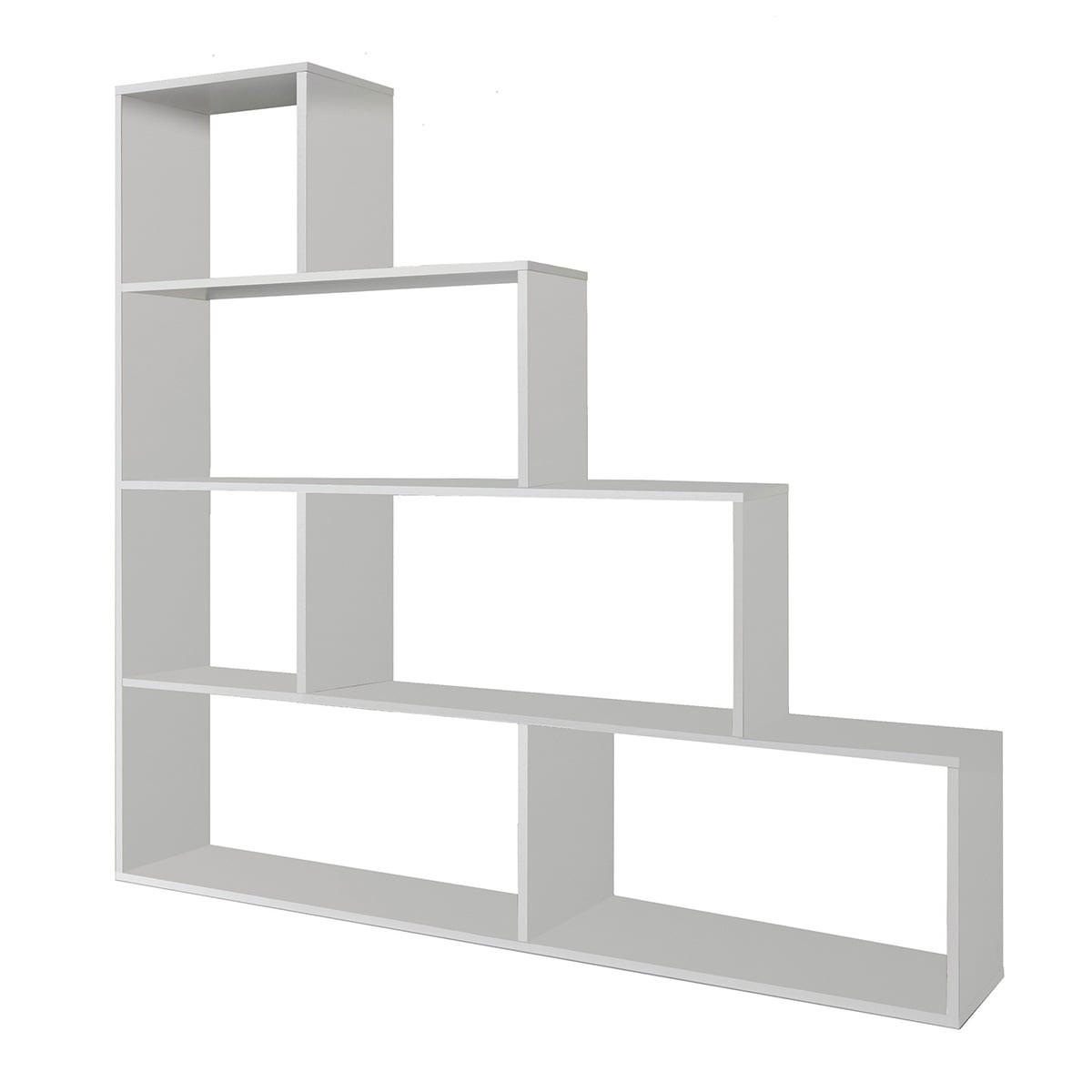 TREPPENREGAL 6 Fächer klum 29/145/145 cm - Weiß, Holzwerkstoff (145/145/29cm) - Calicosy