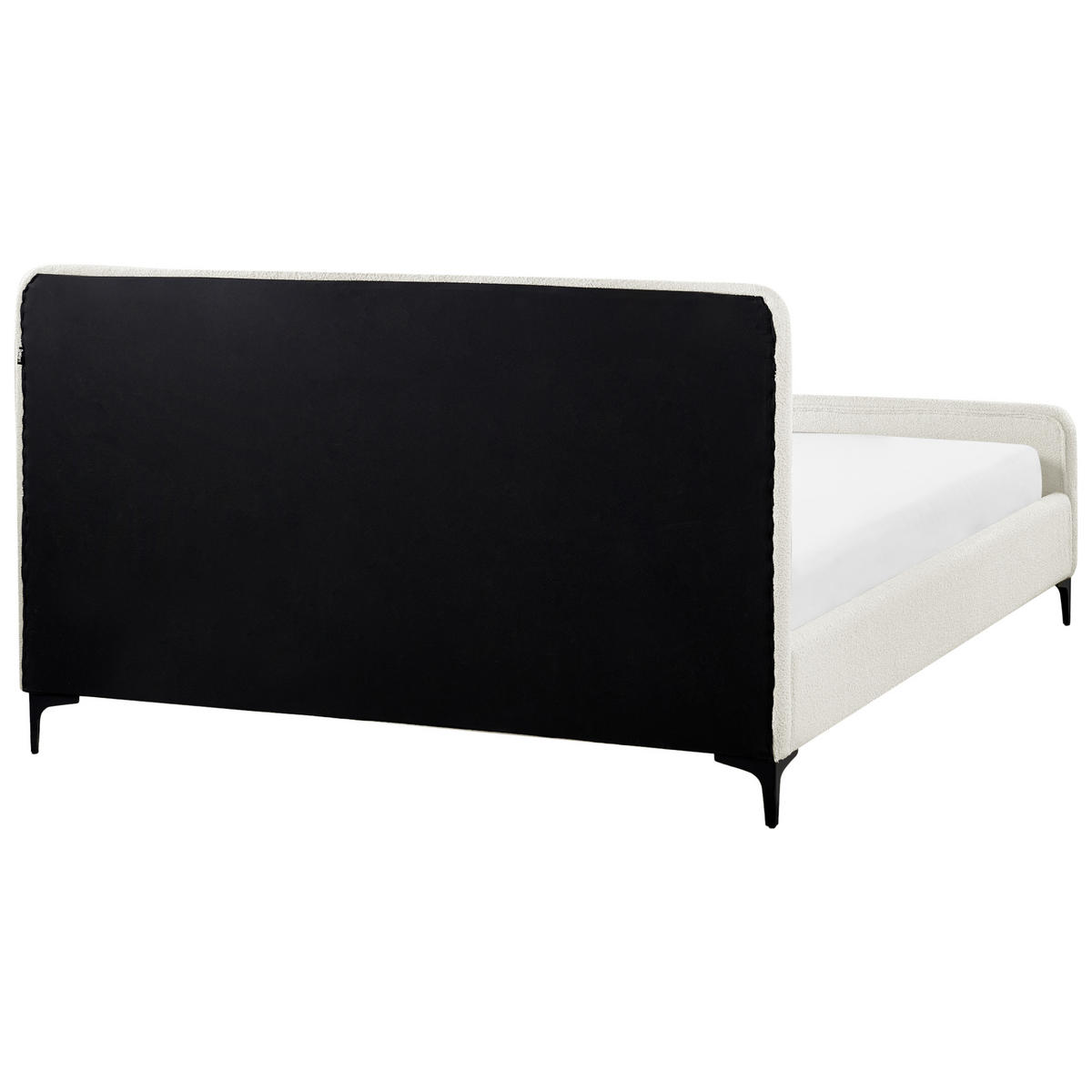 POLSTERBETT mit Lattenrost 160x200 cm Weiß Lunan - Creme, Textil (160/200cm) - Beliani