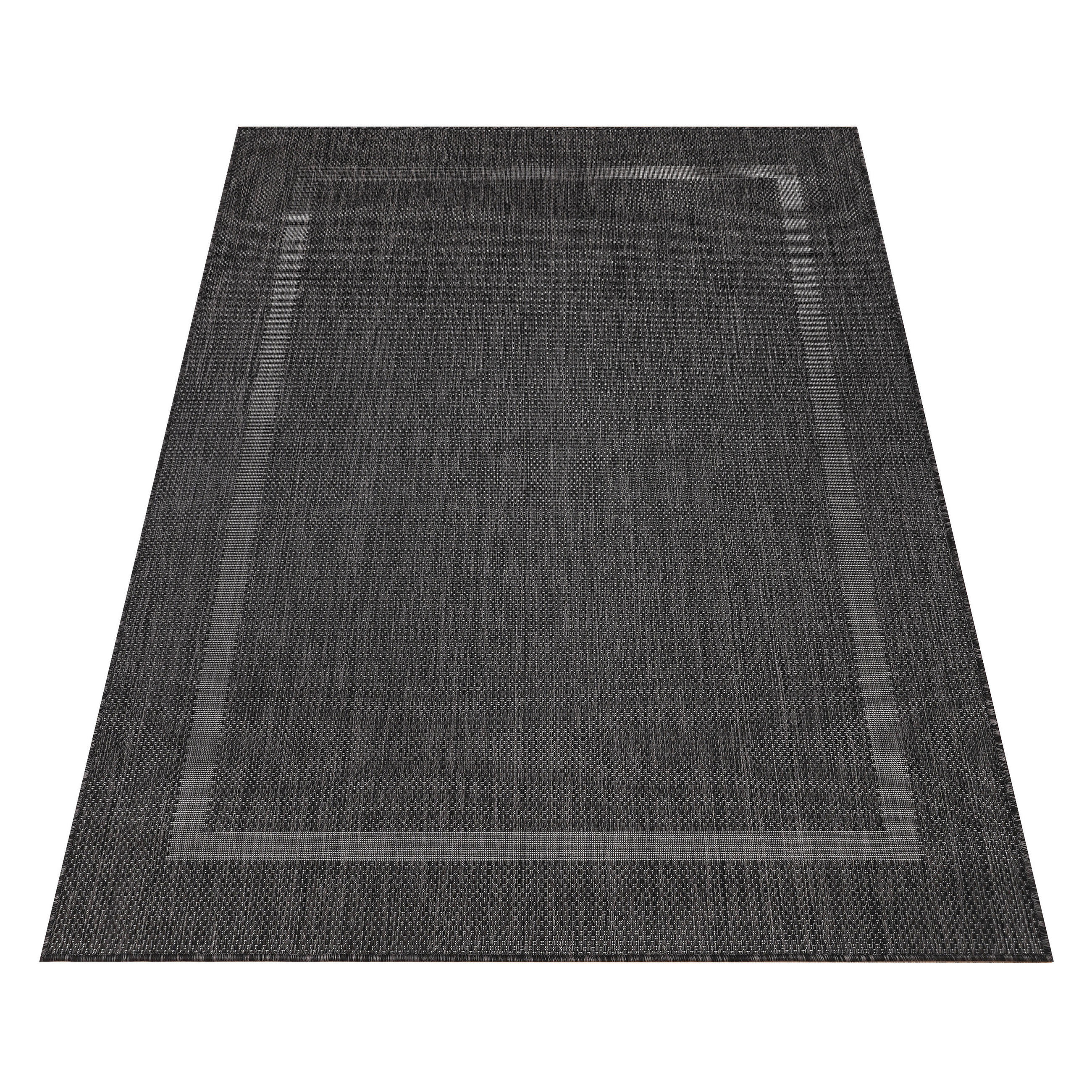 Thumbnail - Kadima Design Teppich, Schwarz, Textil, Uni, Rechteckig, 60x100 cm, pflegeleicht, Teppiche & Böden, Teppiche, Outdoortep...