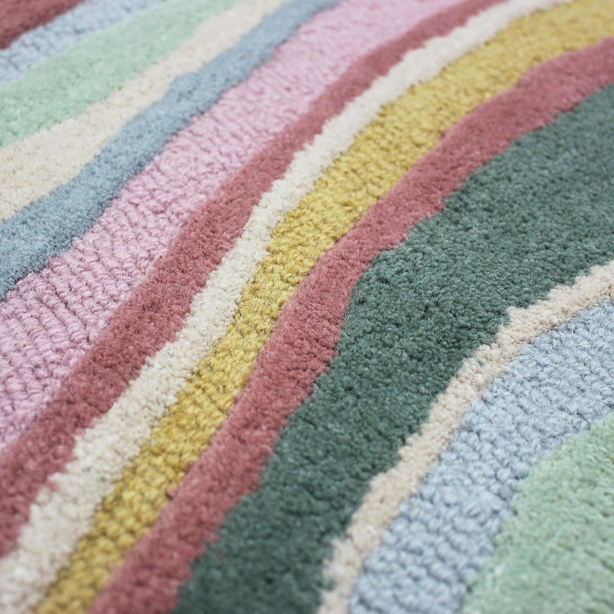 WOLLTEPPICH Wellen Muster, Abstrakt, Wohnzimmer Multicolor-Grün Rechteckig 160x230 - Multicolor, Textil (160/230cm) - KADIMA DESIGN