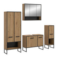BAD-SET BAGNO 4-tlg. (B/H/T: ca. 199/192/36 cm) in Artisan Oak Nachbildung/Artisan Oak Nachbildung - Eiche Artisan, Holzwerkstoff (199/192/36cm)