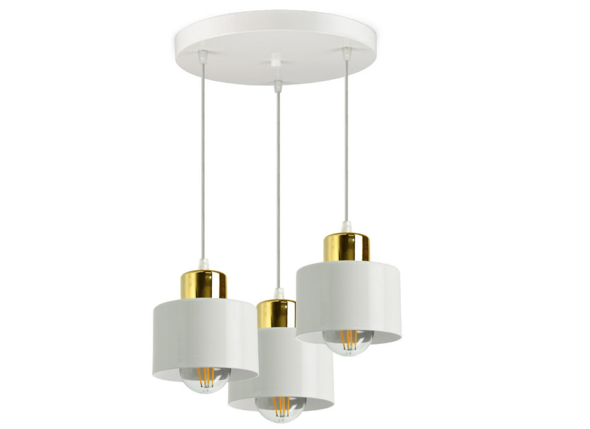 PENDELLEUCHTE Roller - Goldfarben/Weiß, Metall (30/30/70cm) - kiki design