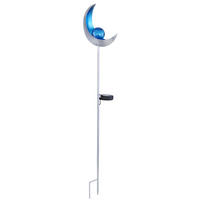 LED WEGELEUCHTE Solar Mond Silber Blau - Silberfarben, Glas (18/6/90cm)