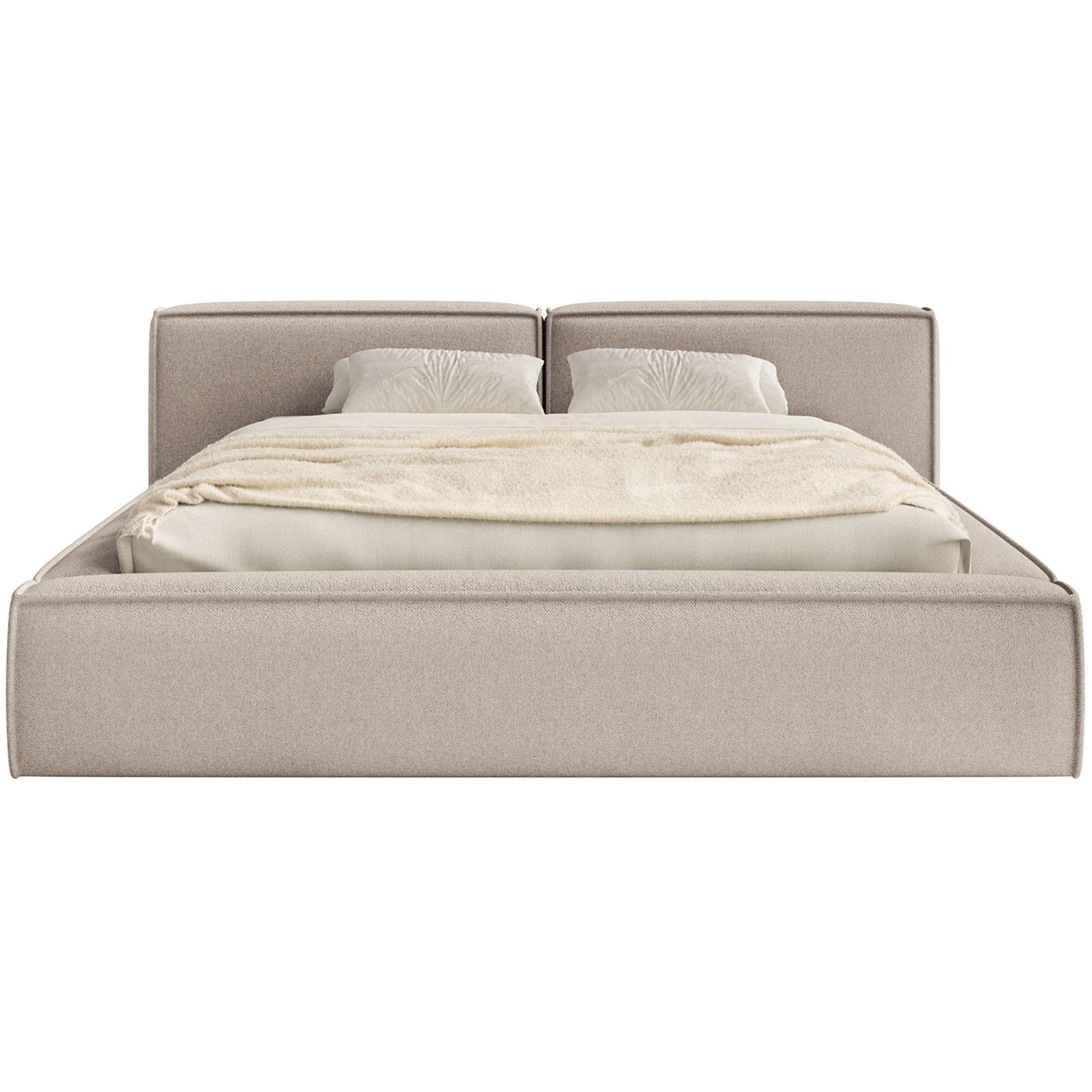 POLSTERBETT Tilves Low Beige 200x200 cm - Beige/Schwarz, Kunststoff/Textil (200/200cm) - Selsey