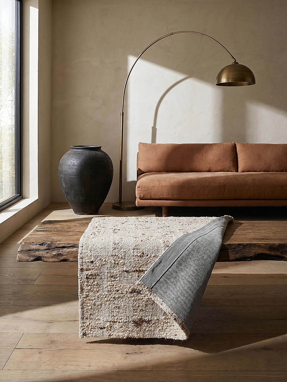 TEPPICH aus Wolle handgewebt ELIN in Natur, geometrisch, 140 x 200 cm - Beige, Textil (140/200cm) - KADIMA DESIGN
