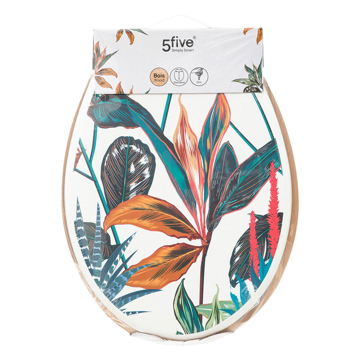 WC-SITZ Palawan, HDF, Zink, Kunststoff, Bunt - Multicolor, Holzwerkstoff (36/5.35/42.5cm) - 5five Simply Smart