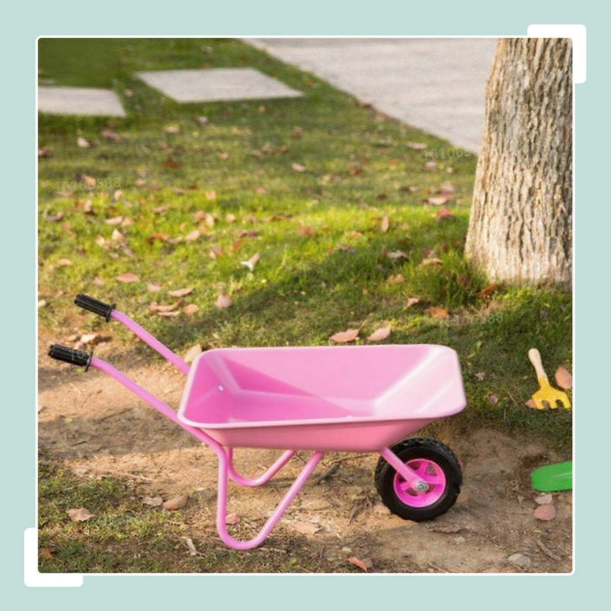 KINDER-SCHUBKARRE - Pink, Kunststoff/Metall (74/43/36cm) - Relaxdays