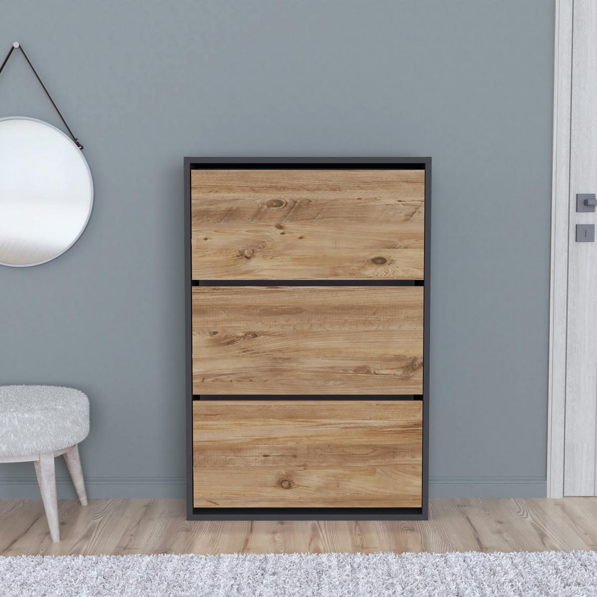 SCHUHKIPPER Aurskog - Braun, Holzwerkstoff (73.5/110/24cm) - [en.casa]