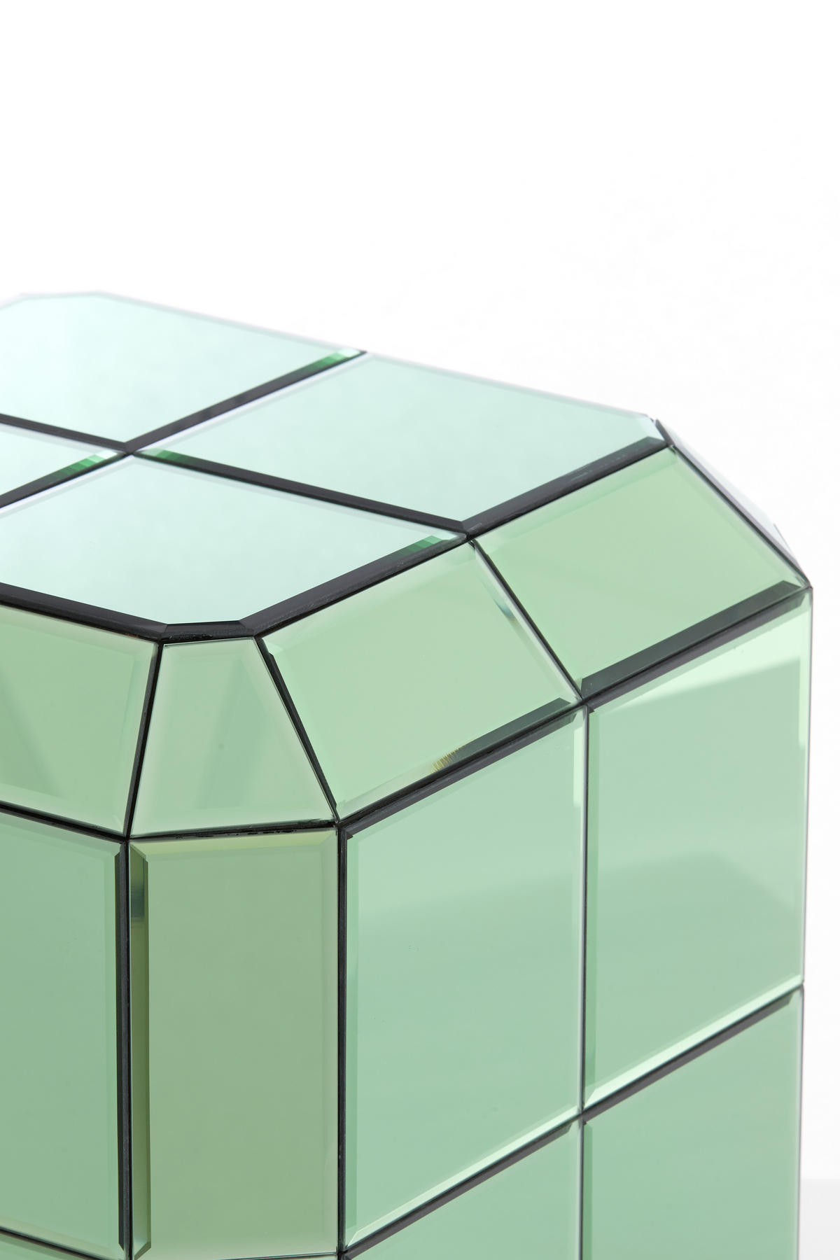 BLUMENSÄULE Luciano Grün 40/40/100 cm - Grün, Glas (40/40/100cm) - Light & Living