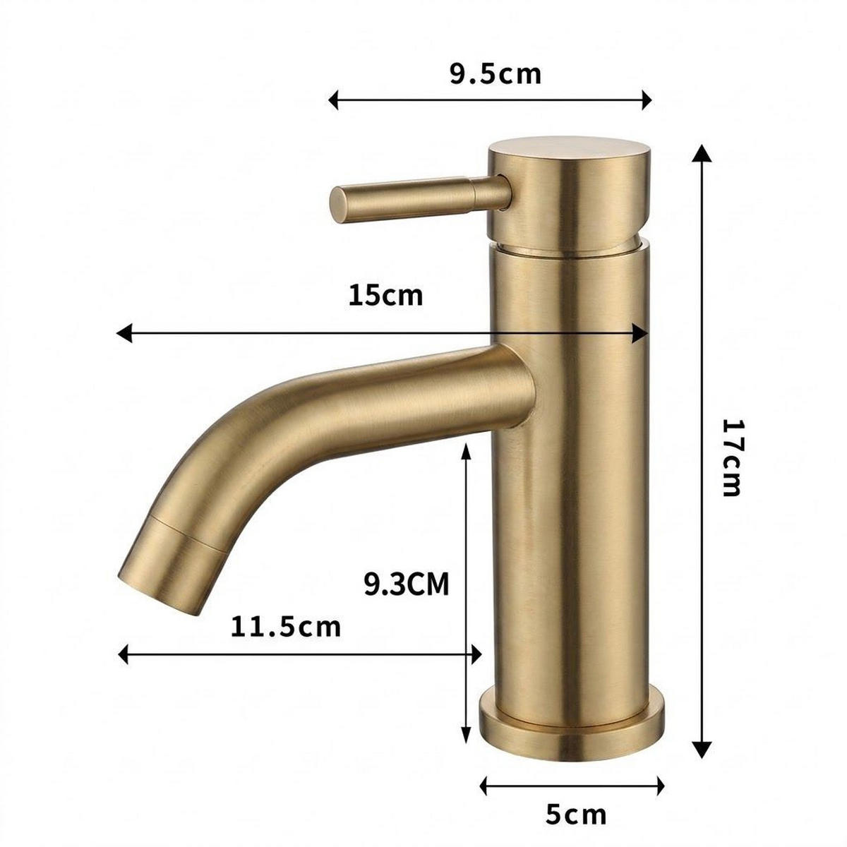 WASCHTISCHARMATUR, 17*15cm, gold. - Goldfarben, Metall (29/5.5/21cm) - Vallsero