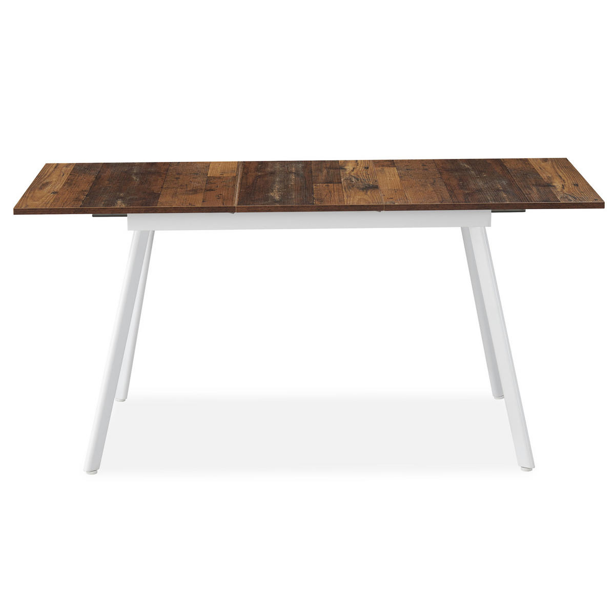 ESSTISCH OSKAR 120-160/80/76 cm Texas-Eiche - Weiß/Braun, Holzwerkstoff/Metall (80/120/76cm) - B&D Home