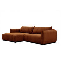ECKSOFA TAUER 5-Sitzer, orange - Schwarz/Orange, Holzwerkstoff/Kunststoff (174/292cm) - Courtois Laville