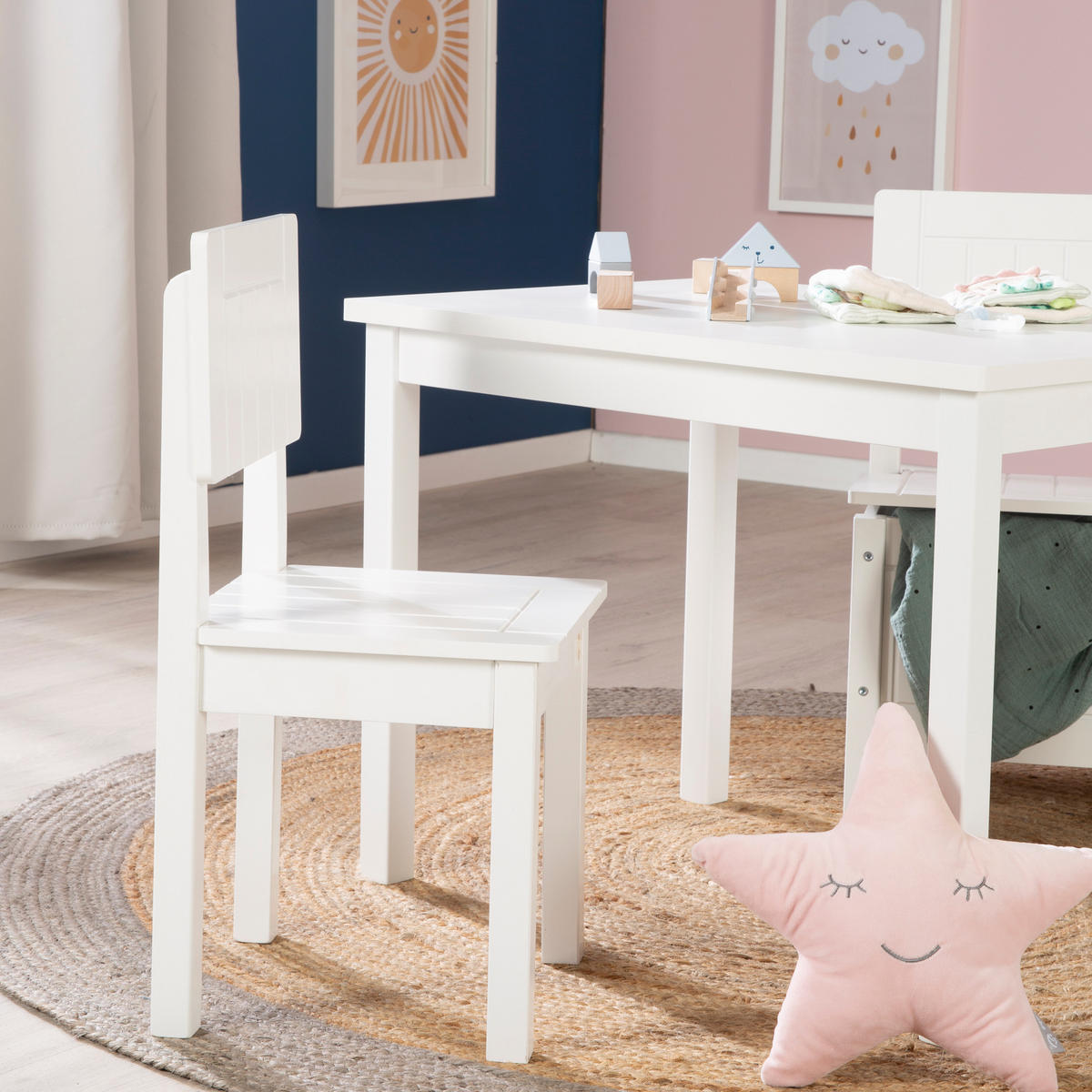 KINDERSTUHL - Weiß, Holzwerkstoff (28.5/58.5/29cm) - Roba