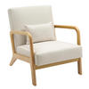 SESSEL Holz creme - Eukalyptusholzfarben/Creme, Holz/Textil (64/74/80cm) - CLP