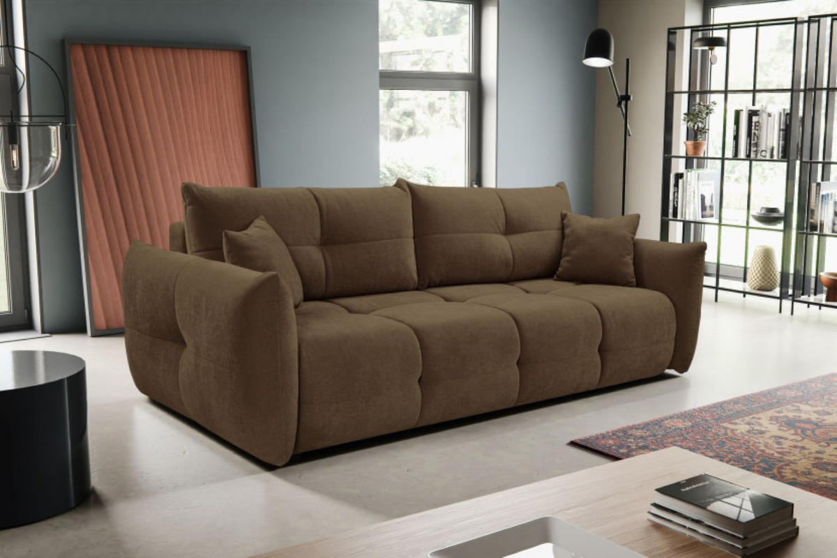 SOFA Braun BASTO Gepolstert Mit Schlaffunktion - Braun, Textil (245/86/110cm) - Sepro Meble