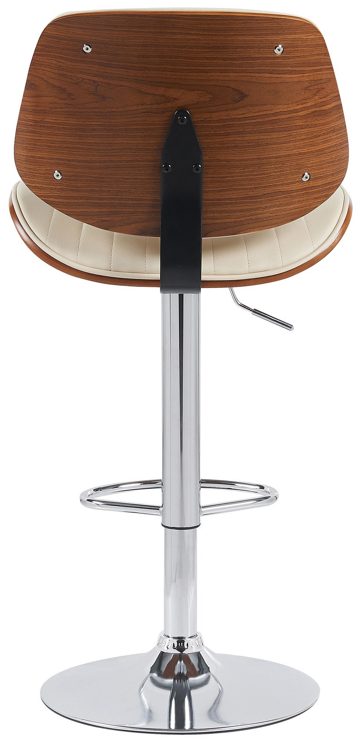 BARHOCKER 2er Set Losan Kunstleder Walnuss/creme Beige Dunkelbraun Silber - Beige, Leder/Metall (50/94/50cm) - DELUKE