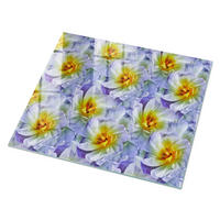 GLASPLATTE 80x60 cm – Blumenmuster - Beige, Glas (0.4/80/60cm) - ArtPrintCave