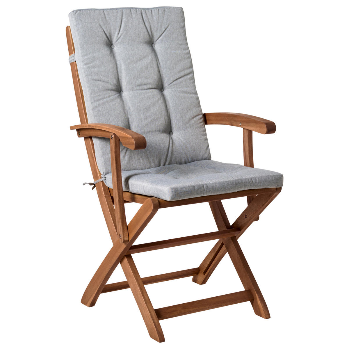 GARTENMÖBEL-SET 8-Sitzer Grau meliert Akazienholz Maui Premium - Grau, Holz - Beliani
