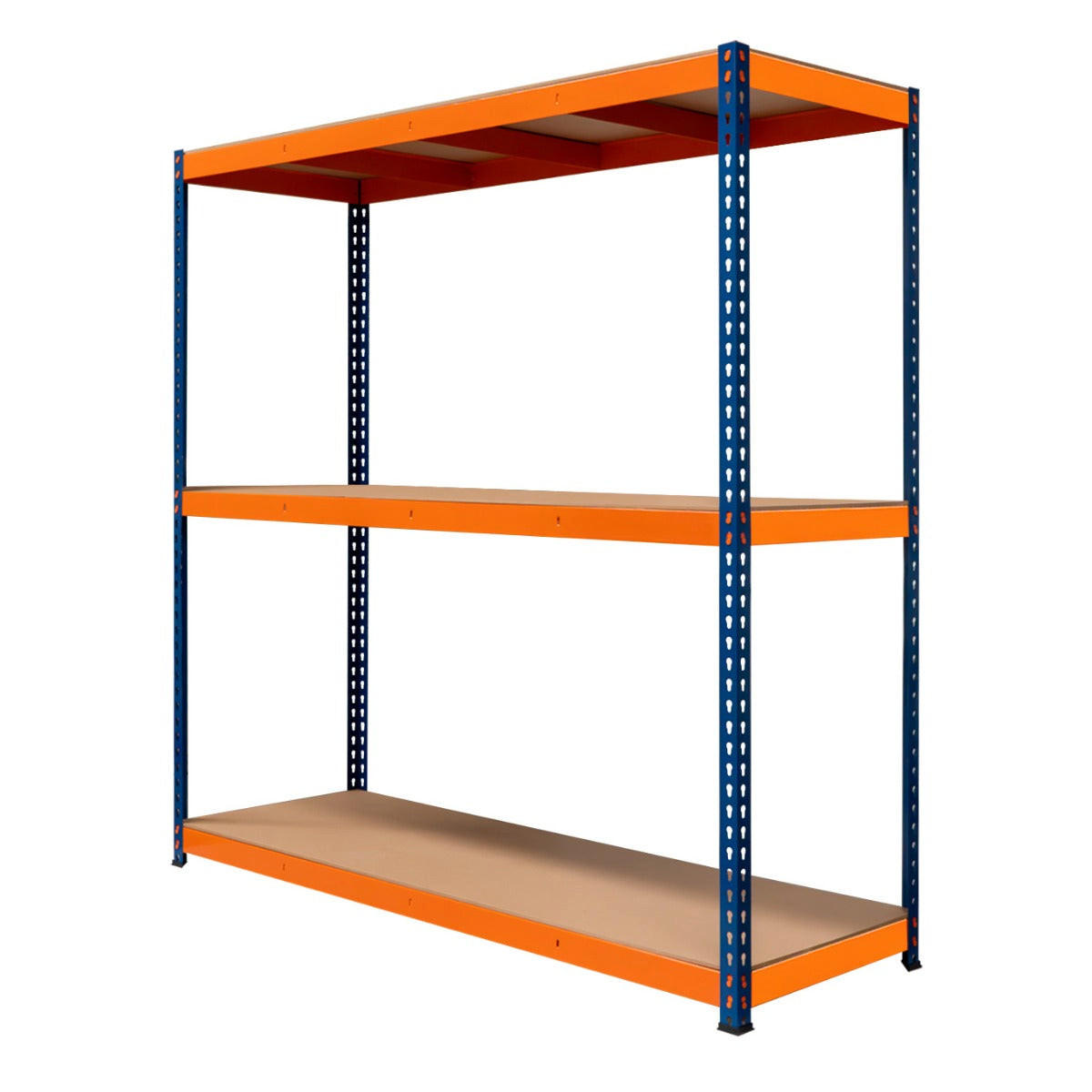LAGERREGAL mit 3 Böden - 180cm x 180cm x 60cm - Blau, Metall (180/180/60cm)
