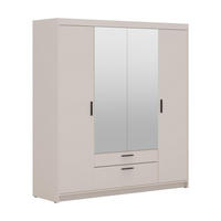 KLEIDERSCHRANK Storicos Beige 176,3/190,5/53 cm - 4T2S Modern mit Schubladen und Spiegel - Beige, Holzwerkstoff/Kunststoff (176.4/190.6/53cm) - AX Living