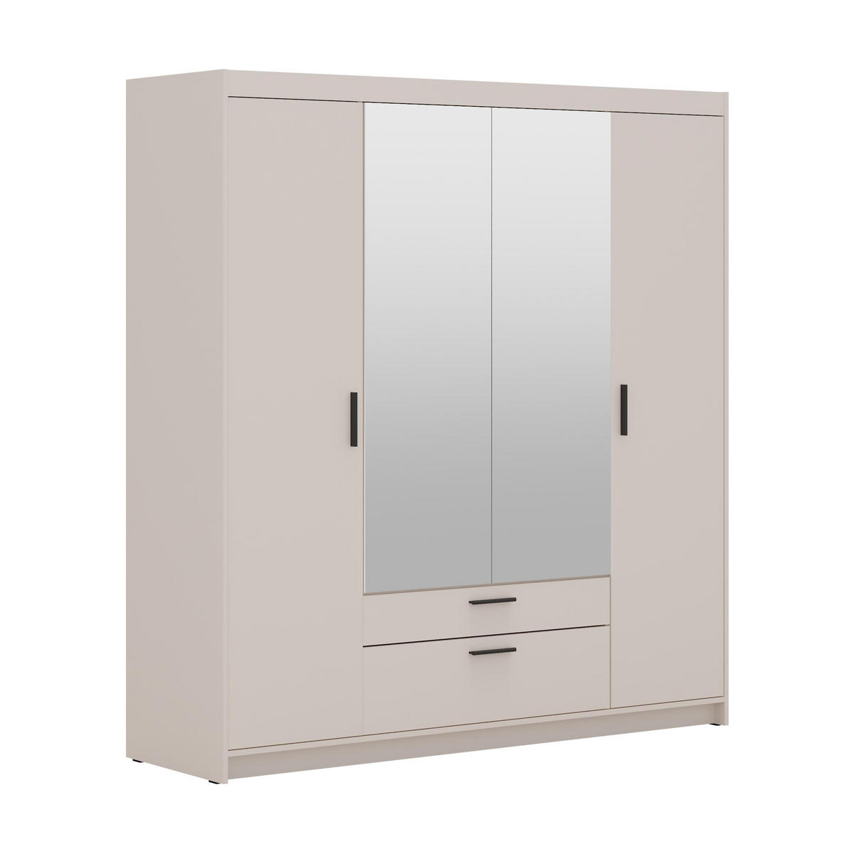 KLEIDERSCHRANK Storicos Beige 176,3/190,5/53 cm - 4T2S Modern mit Schubladen und Spiegel - Beige, Holzwerkstoff/Kunststoff (176.4/190.6/53cm) - AX Living
