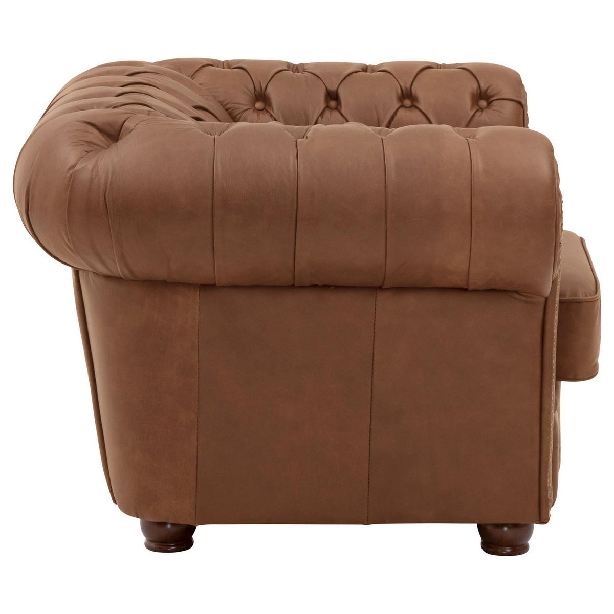 CHESTERFIELD-SESSEL Kath Echtleder (Antikoptik) cognac - Cognac, Leder (110/74/98cm) - 58aufmkessel