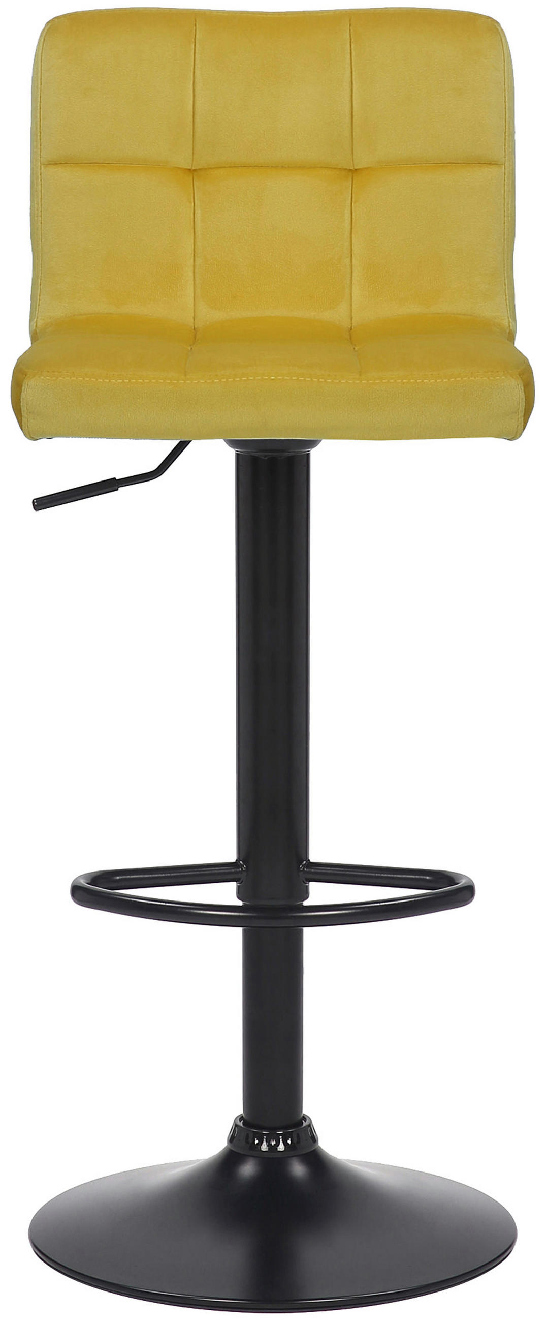 BARHOCKER 2er Set Fenai Samt gelb - Gelb/Schwarz, Textil/Metall (40/106/40cm) - TPFLiving