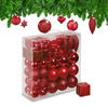 WEIHNACHTSKUGELN-SET 110-tlg. - Rot, Kunststoff (8/9/8cm) - Relaxdays
