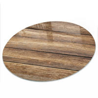 TISCHPLATTE fi100 cm – Holzbretter - Grün, Glas (100/100/0.4cm) - Wallfluent