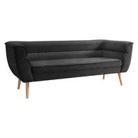 SOFA Bal 3 - Dunkelgrau/Naturfarben, Holz/Textil (182/75/74cm) - MIRJAN24