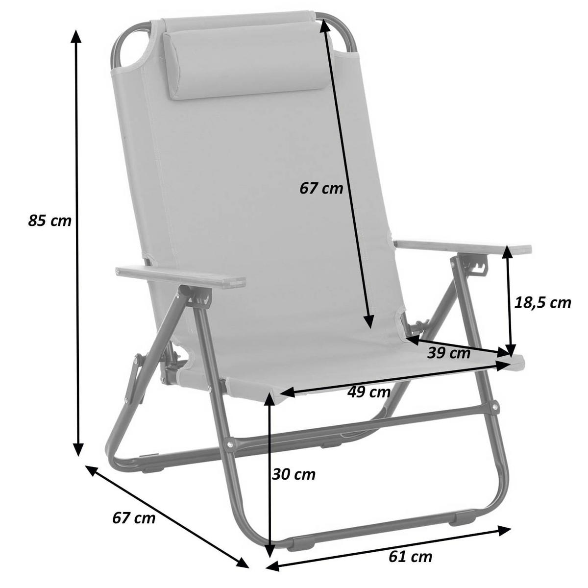 CAMPINGSTUHL Cremeweiß - Creme, Metall (61/85/67cm) - MCW