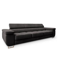 BETTSOFA MOSINE Schwarz Velours-Stoff mit Schlaffunktion - Schwarz, Textil (281/87/98cm) - MASSENO