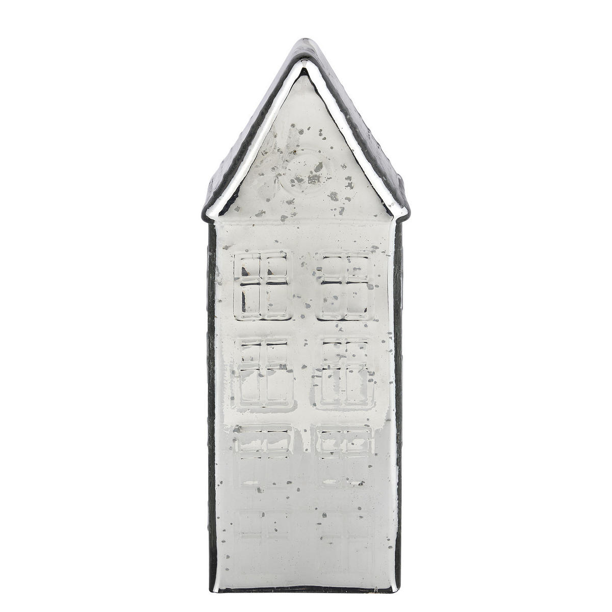 DEKOFIGUR Haus Jolly & Bright - Silberfarben, Glas (10/30/11cm) - Butlers