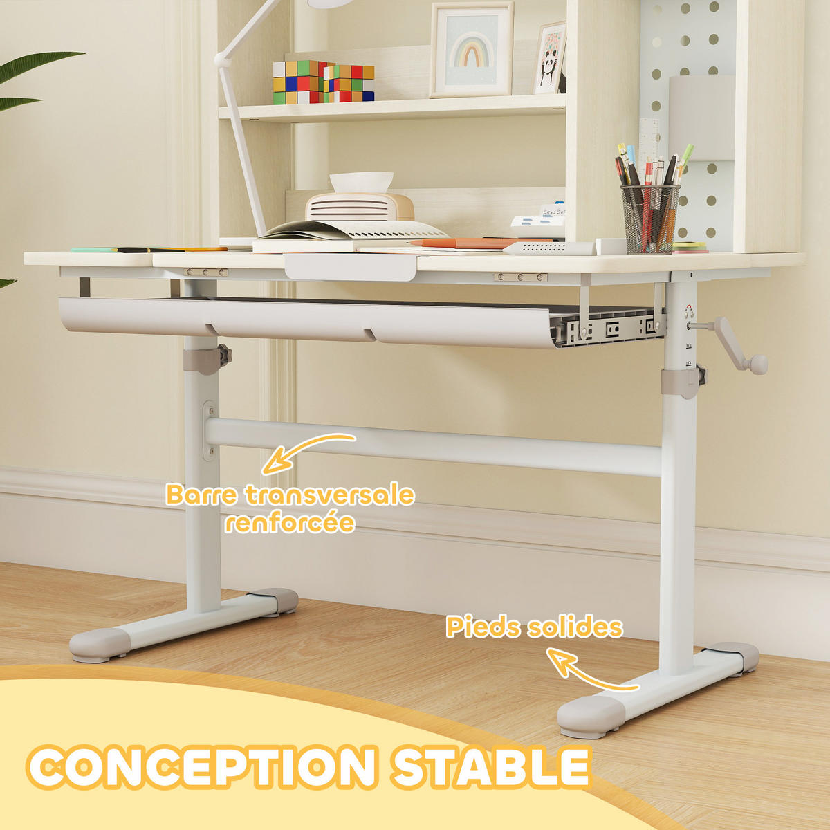 KINDERSCHREIBTISCH DE-17550 Naturholz - Naturfarben, Kunststoff (80/130.5/51cm) - ComfortXL