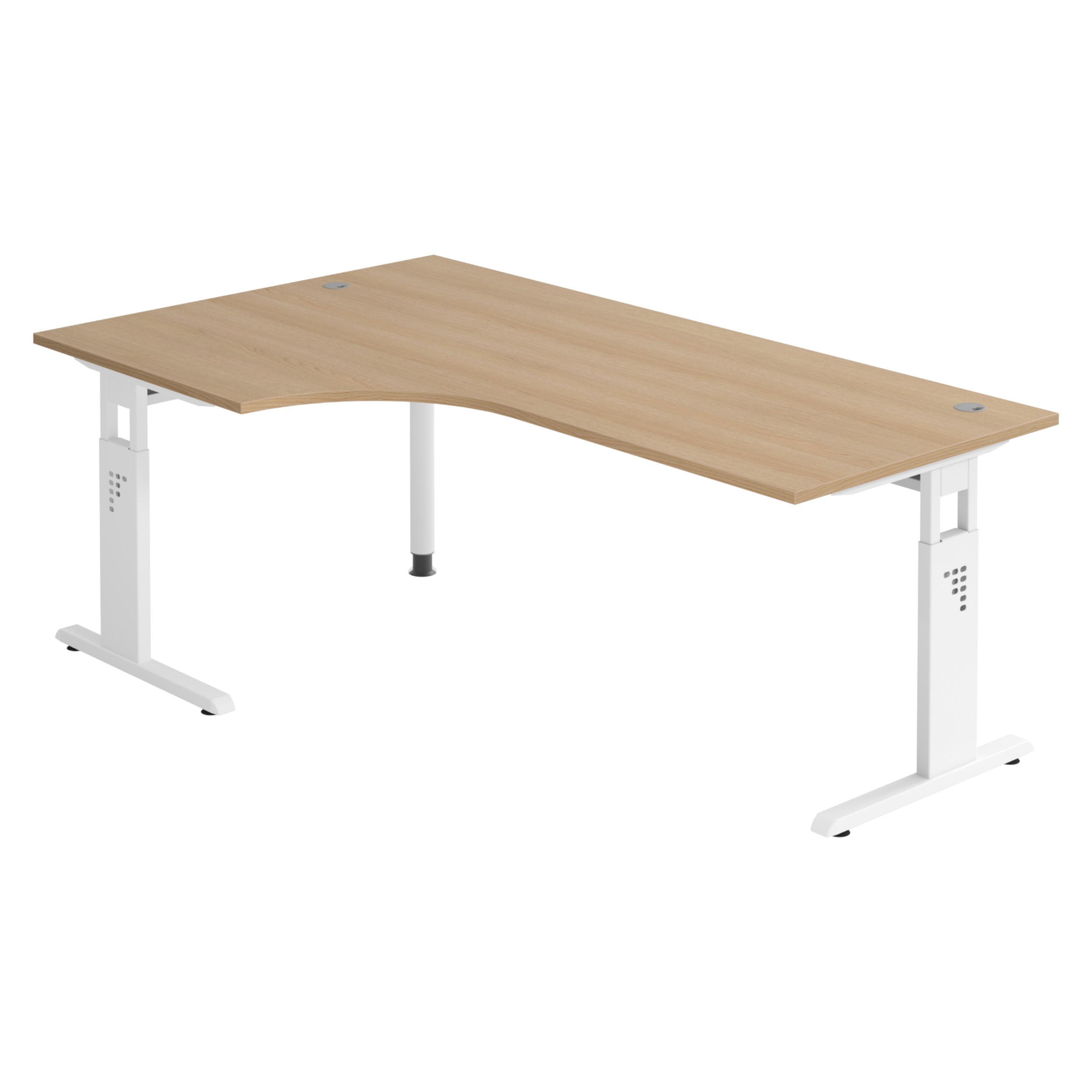 SCHREIBTISCH Serie-O 120/200/74 cm in Eichefarben/Weiß - Eichefarben/Weiß, Holzwerkstoff (120/200/74cm) - bümö