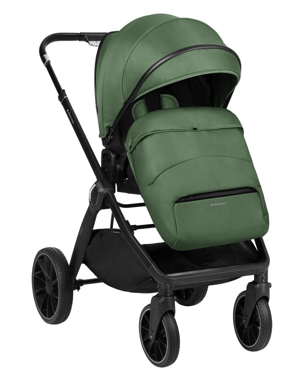 KINDERWAGEN Tiffany 2 in 1 dunkelgrün Babywanne, Sportsitz, Wickeltasche, PU-Räder - Grün, Metall (81/59/102cm) - Kikka boo