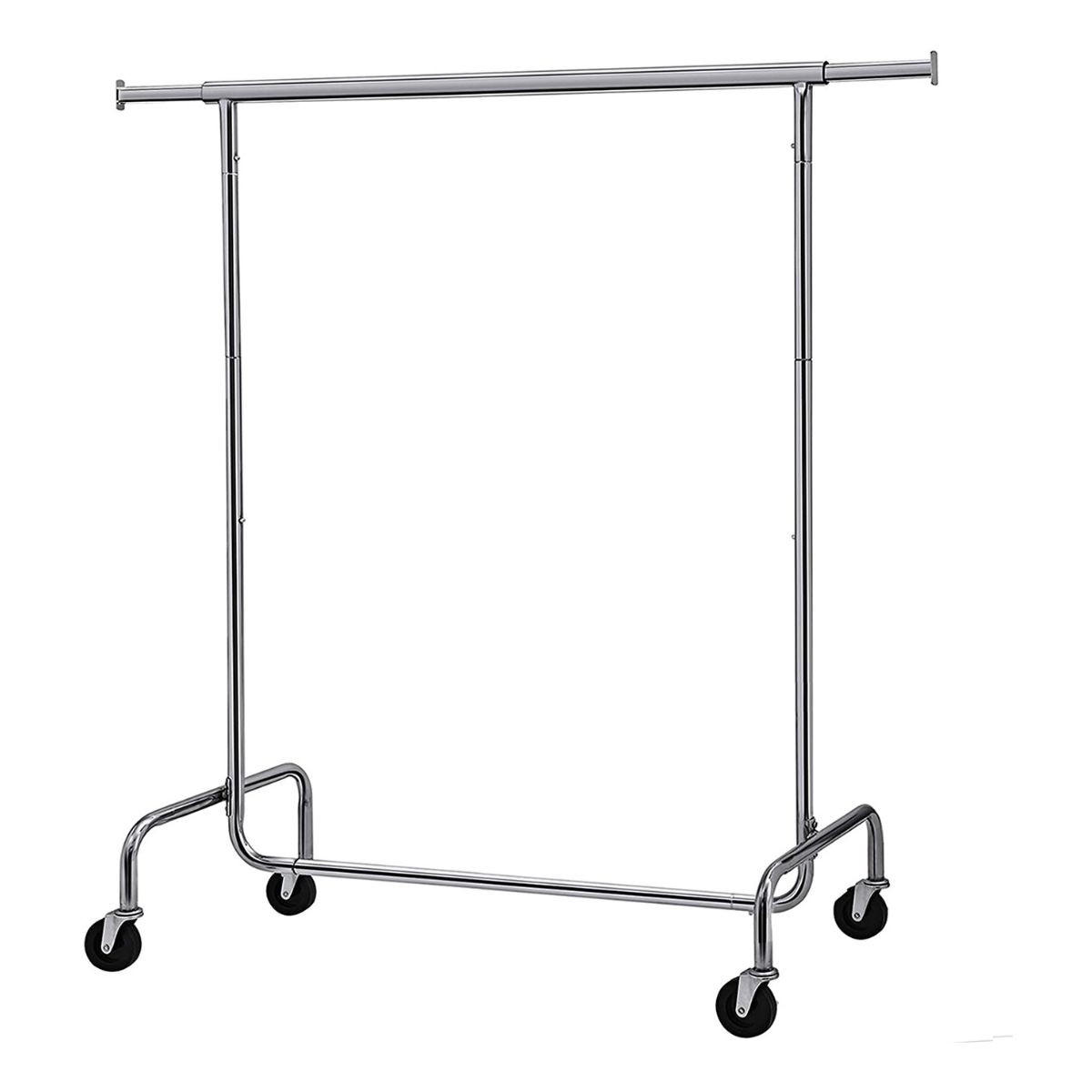 KLEIDERSTÄNDER mit ausziehbarer Kleiderstange 110-150 cm auf Rollen - Silberfarben, Metall (45/160/110cm) - Calicosy