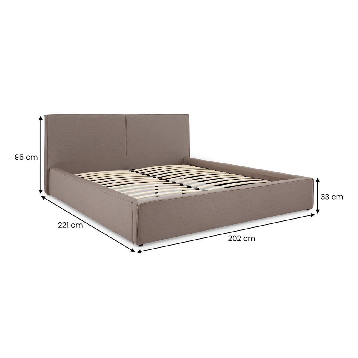 POLSTERBETT CALM 180x200 cm beige - Beige, Textil (180/200cm) - IDIMEX