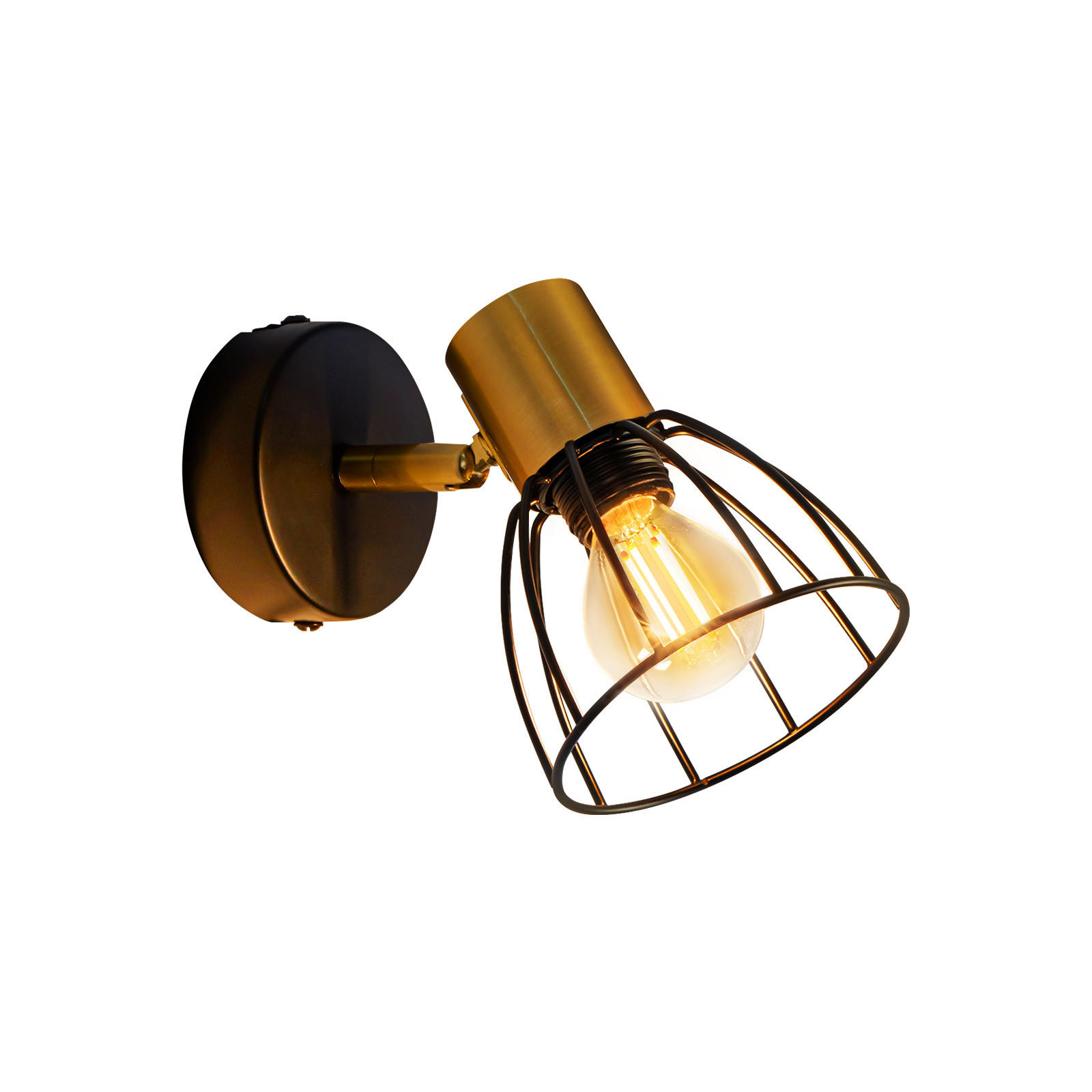 WANDLEUCHTE Veyra 10/13.5/14 cm - Schwarz, Metall (13.5/14/10cm) - ZMH