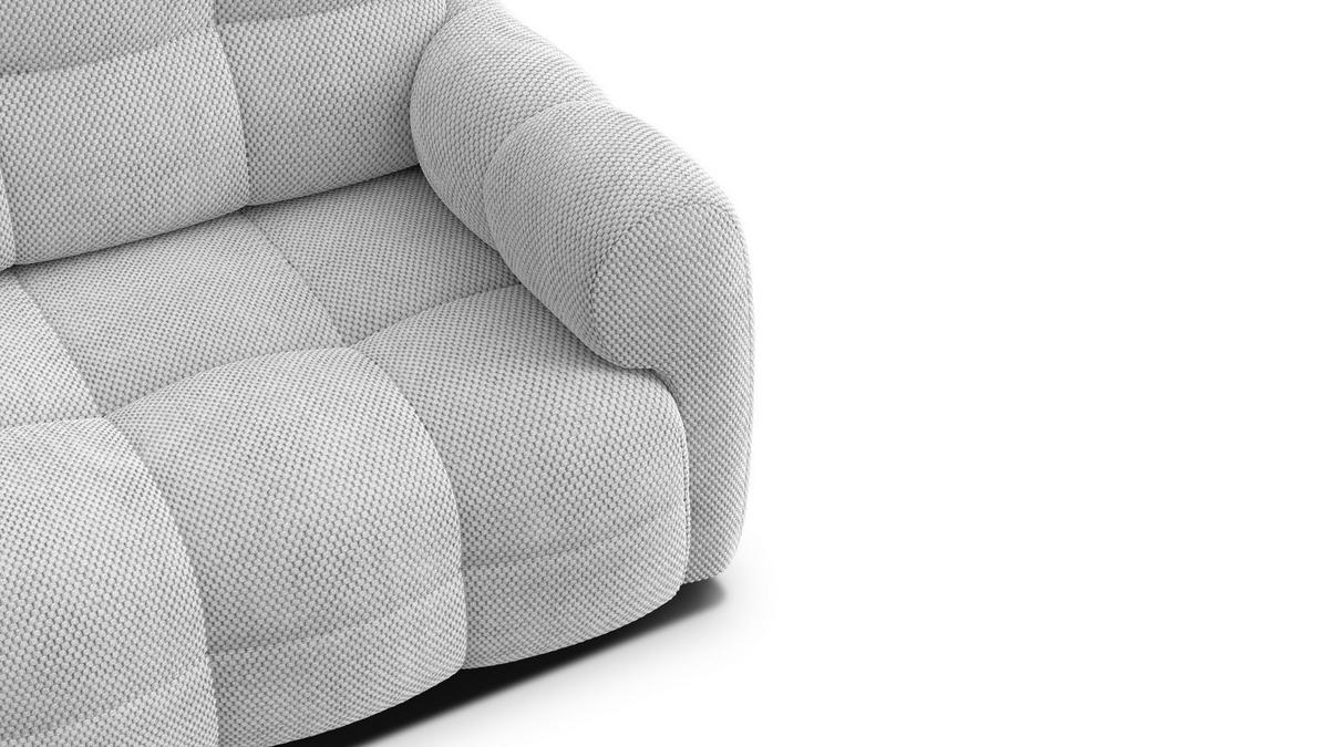 SOFA MELLOW 2,5-Sitzer, hellgrau - Hellgrau/Schwarz, Holz/Textil (183/87/98cm) - Courtois Laville