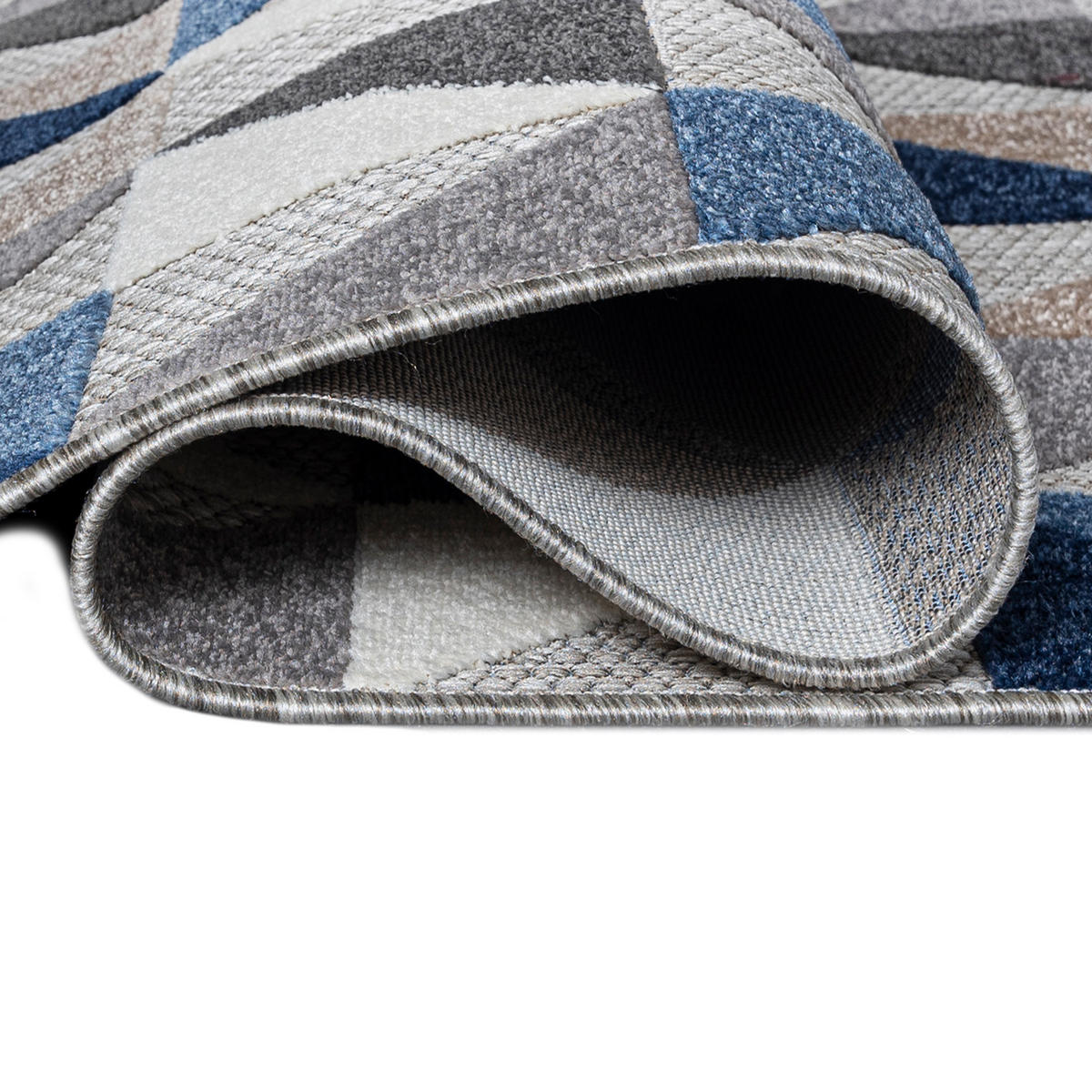 TEPPICH Outdoor Blue Grey Geometrisch Kurzflor Rechteckig- 160x230 cm - Taupe, Textil (160/230cm) - Mazovia