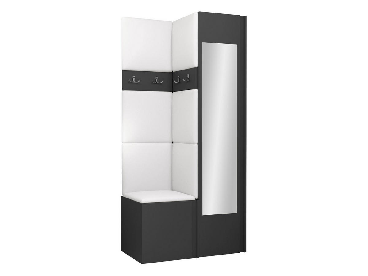 GARDEROBEN-SET Orion XXV - Graphitfarben/Weiß, Holzwerkstoff/Kunststoff (82/186/46cm) - MIRJAN24