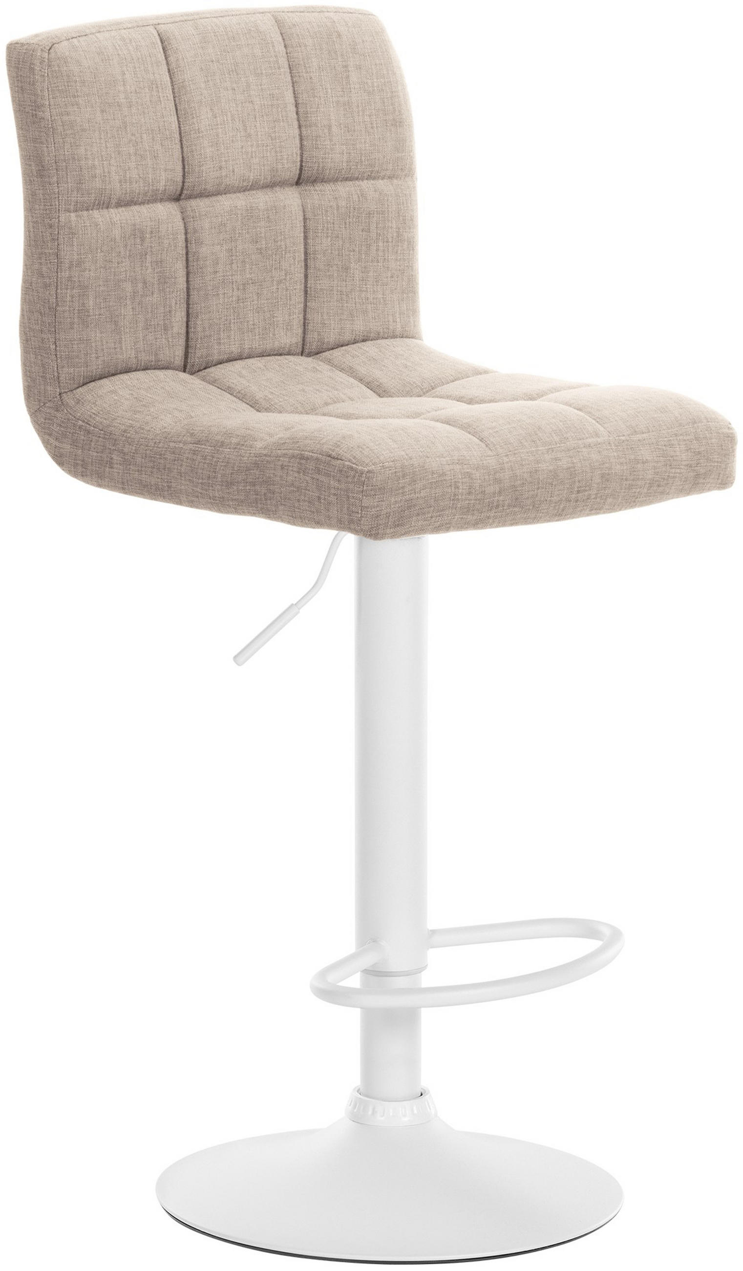 BARHOCKER Cala Stoff weiß creme - Naturfarben/Weiß, Textil/Metall (46/114/47cm) - TPFLiving
