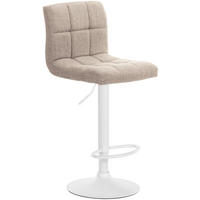 BARHOCKER Cala Stoff weiß creme - Naturfarben/Weiß, Textil/Metall (46/114/47cm) - TPFLiving