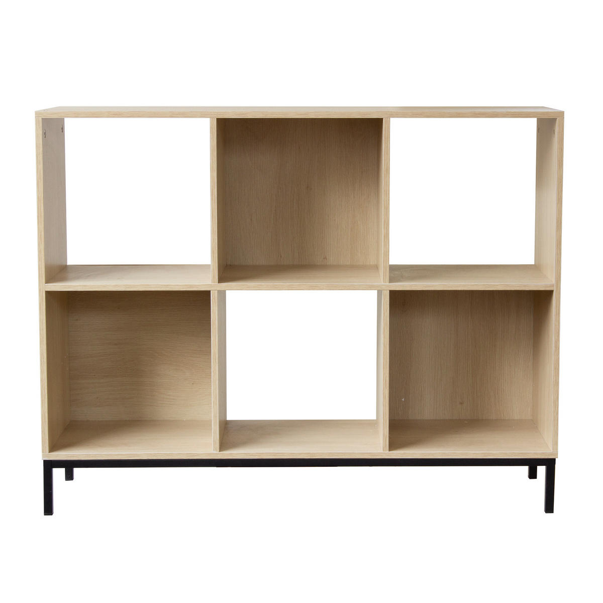 REGAL mit 6 Fächern und metallbeinen - Eschefarben, Holzwerkstoff (29.8/72.6/93.5cm) - Calicosy