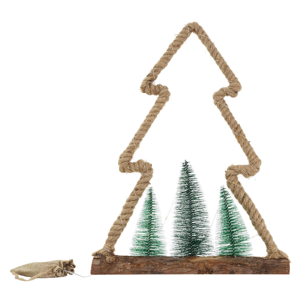WEIHNACHT FIGUR JUTE - Braun, Holz (6.5/45/35cm) - ECD-Germany